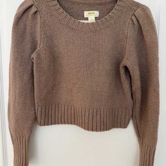 Maeve Light Brown Crew Neck Sweater - Picture 2 of 6
